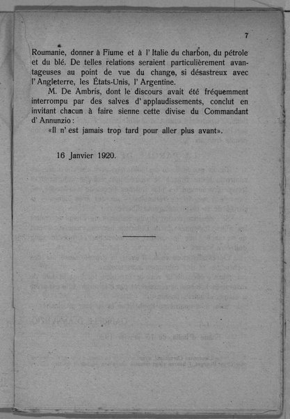 Actes et communiqués du bureau des relations extérieures du 28 novembre 1919 au 1er mai 1920